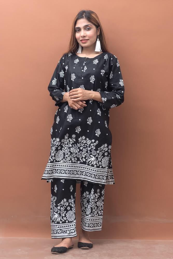 2 Pcs Women's Stitched Lawn Printed Shirt and Trouser